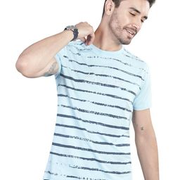 BE POSITIVE Men Striped Round Neck Cotton T-shirt-image-77
