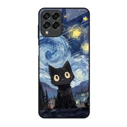 QRIOH Midnight Whiskers Printed Lightweight Silicone Samsung Galaxy M53 5G Back Case-image-76