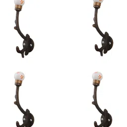 Indianshelf Copper toned & Red 4 Pieces Metal Wall Hooks-31