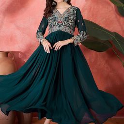 Sangria Sequence Embroidered Alia Cut Gown Ethnic Dresses-picture-16