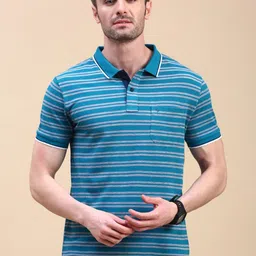 Classic Polo Men Striped Polo Collar Slim Fit T-shirt-image-60