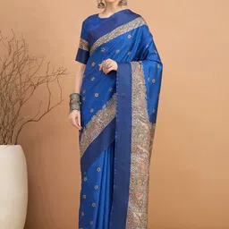 KALINI Ethnic Motifs Silk Blend Designer Tussar Saree-image-10
