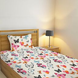 IVAZA White Floral 200 Microfiber Single-image-78