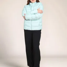 Zink London Women Water Resistant Padded Jacket with Patchwork-image-19