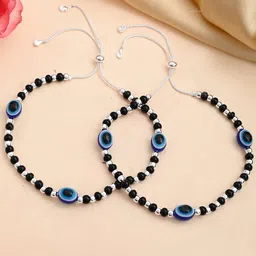 Sangria Silver-Plated Artificial Beads Anklet-12