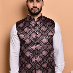 PRINTINDIA Men Printed Mandarin Collar Nehru Jacket-14