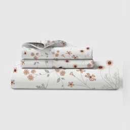 LINENWALAS Happy Sleeping Pink & White Floral 210 TC King Bedsheet with 2 Pillow Covers-picture-26