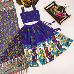 RJ ONLINE Girls Printed Ready to Wear Lehenga & Blouse With Dupatta-picture-14