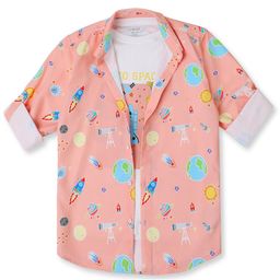 CAVIO Boys Pack of 2 Comfort Spread Collar Conversational Printed Cotton Casual Shirts-image-98