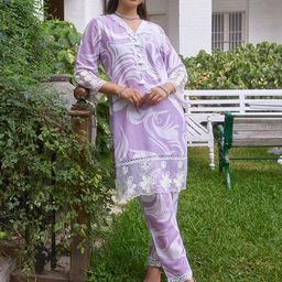 HEEPOSH Printed Pure Cotton V Neck Tunic With Trousers Co-Ords Set-image-56
