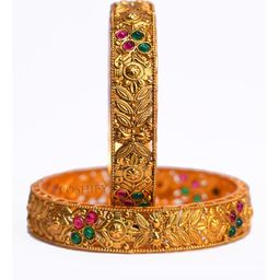 Luxury Gold Plated Pure Brass Bangles 2358-2037 Stylish Traditional Bangle-image-60