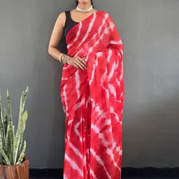 all about you Women Leheriya Printed Organza Saree-picture-5