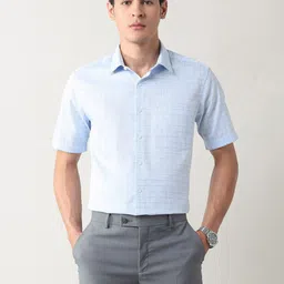 Arrow Windowpane Checks Spread Collar Classic Formal Cotton Shirt-picture-43