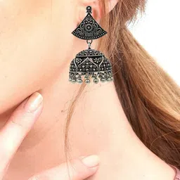 Gurjari Jewellers Handmade Silver Plated Jhumka-image-95