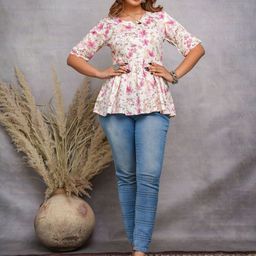 Mehsoos Floral Print Cotton Top-image-43
