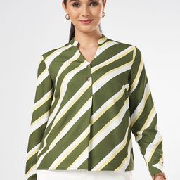 Annabelle by Pantaloons Women Vertical Striped V-Neck Top-picture-12
