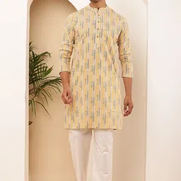 MULTI SHADES Self Design Pure Cotton Straight Kurta With Pyjama-image-29
