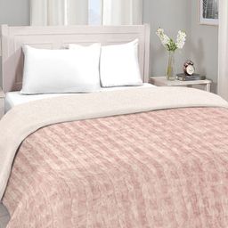 Myntra Elegant Homes Beige Checked Woollen Mild Winter 600 GSM Double Bed Comforter-picture-17