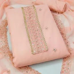SHADOW & SAINING Embroidered Silk Georgette Unstitched Dress Material-picture-21
