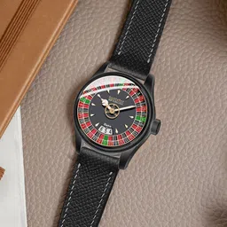 DOUBLERUN Men Dial & Leather Bracelet Style Straps Analogue Multi Function Watch image 4