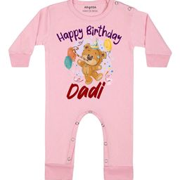 Arvesa Happy Birthday Dadi Printed Bodysuit-image-99