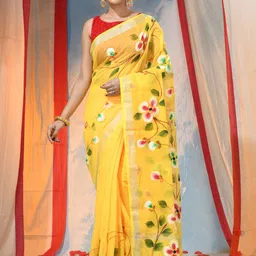 DESH BIDESH Floral Printed Zari Pure Cotton Saree-image-91