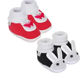 NESKA MODA Red Cotton Booties-image-86