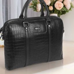 Metro Unisex Textured Leather Laptop Bag-58