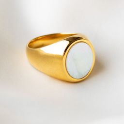 VIARI ACCESSORIES Gold-Plated & Artificial Stone-Studded Adjustable Finger Ring-image-83