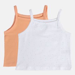 MINI KLUB Infant Girls Pack Of 2 Pure Cotton Camisoles-image-95