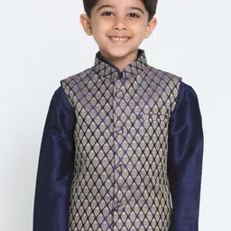 JBN Creation Boys Slim Fit Woven Design Nehru Jacket-picture-34