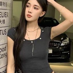 KPOP Women Scoop Neck Short Sleeves Top-image-75
