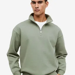 Mast & Harbour Men Half Zipper Mock Collar Sweatshirt-picture-35
