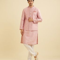 Manyavar Men Embroidered Regular Sequinned Kurta with Pyjamas And Jacket-image-77