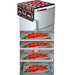 LooMantha 5-Pcs Red & Maroon Printed Refrigerator Covers-image-58