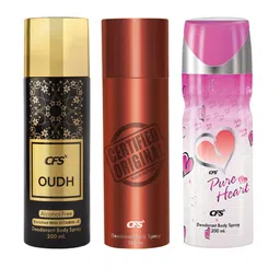 CFS Certified Original Pure Heart Oudh Set Of3 Last Longer Deodorants-200ml Each-8