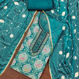 Blissta Ethnic Motifs Printed Beads And Stones Embellished Unstitched Dress Material-image-20