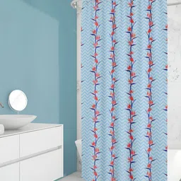 ArtzFolio Blue & Red Geometric Printed Waterproof Shower Curtain-18