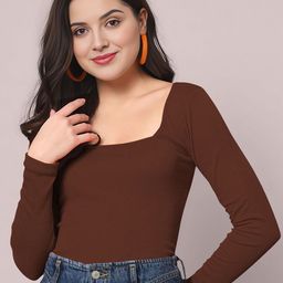 Dream Beauty Fashion Women Solid Square Neck Regular Top-image-96