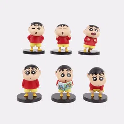 AUGEN 6Pcs Shinchan Action Figurine Limited Edition Kid Figure-6