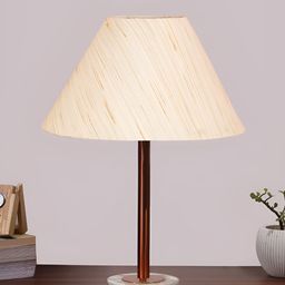 Aura Off White & Gold Toned Metal Frusturical Shaped Table Lamp-25
