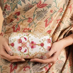 Anouk Embroidered Embellished Box Clutch-38