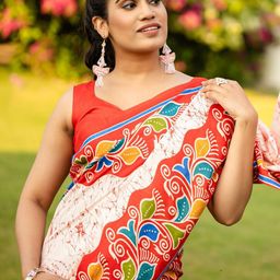 Anouk Rustic Ethnic Motifs Block Print Saree image 4