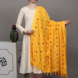 Exotic India Prayer Shawl With Zari Embroidered Trishul And Dholak-image-54