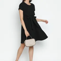 DRAAX Fashions Bow Fit & Flare Dress-image-54