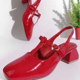 Try Me Women Block Heels Mary Janes with Buckles-33