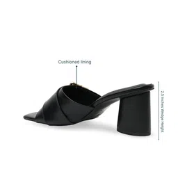CAI Embellished PU Block Peep Toes with Buckles image 2