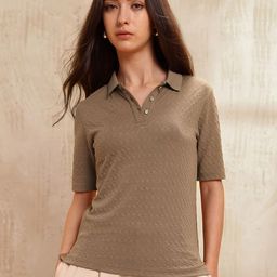 U.S. Polo Assn. Women Self Design Polo Collar T-shirt-picture-47