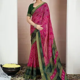 KALINI Bandhani Zari Pure Chiffon Bandhani Saree-picture-53