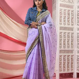 TANTLOOM Woven Design Pure Cotton Taant Saree-image-39